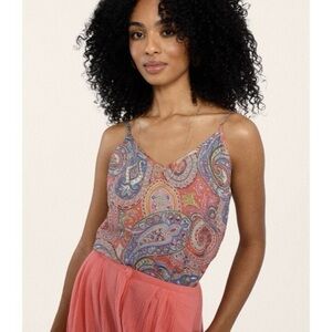 Molly Bracken Boutique Isabel V-neck Paisley Printed Cami
